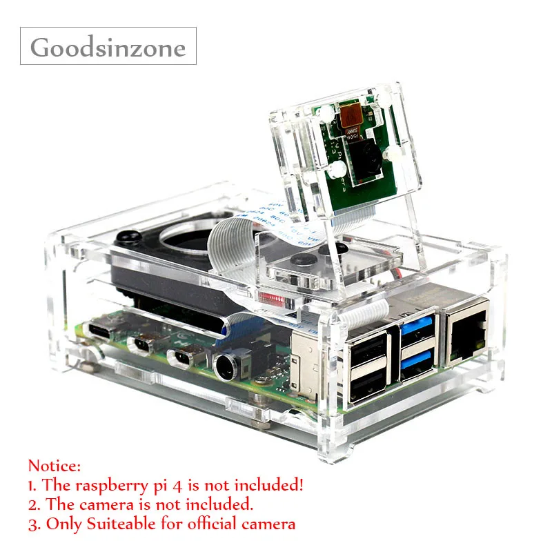 Чехол Raspberry Pi 4 с вентилятором 3 в 1 комплект охлаждения камерой подставка для Model
