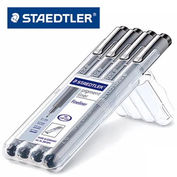 

Germany Staedtler 308 WP 4 Pen Set Pigment Liner Fineliner 0.1mm, 0.3mm, 0.5mm, 0.7mm Drawing Pen