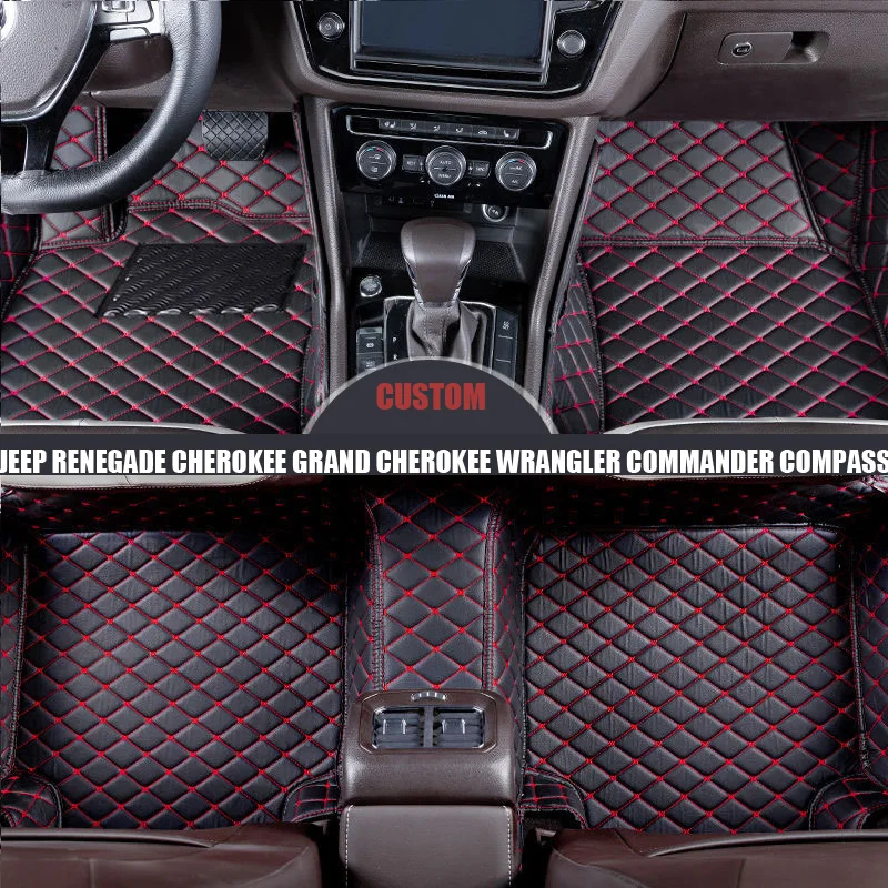 custom car floor mats Leather for Jeep Renegade Cherokee Grand Cherokee