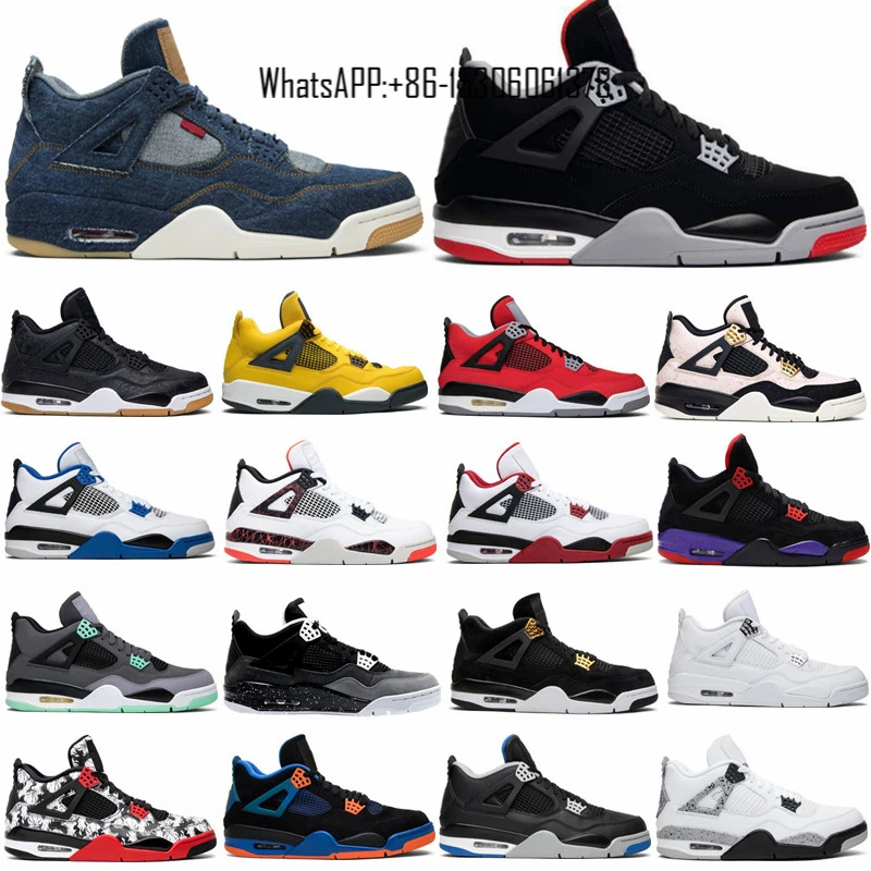 2020 Bred 4 черная кошка 4s воздуха Ретро Баскетбол обувь для мужчин белый цемент с