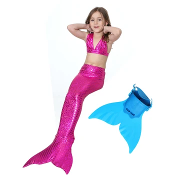

Hot Summer Mermaid Tail Costume Mermaid Bikini FishTail Swiming Bating Suit With Monofin Swimmable Swimwear Dress for Girls