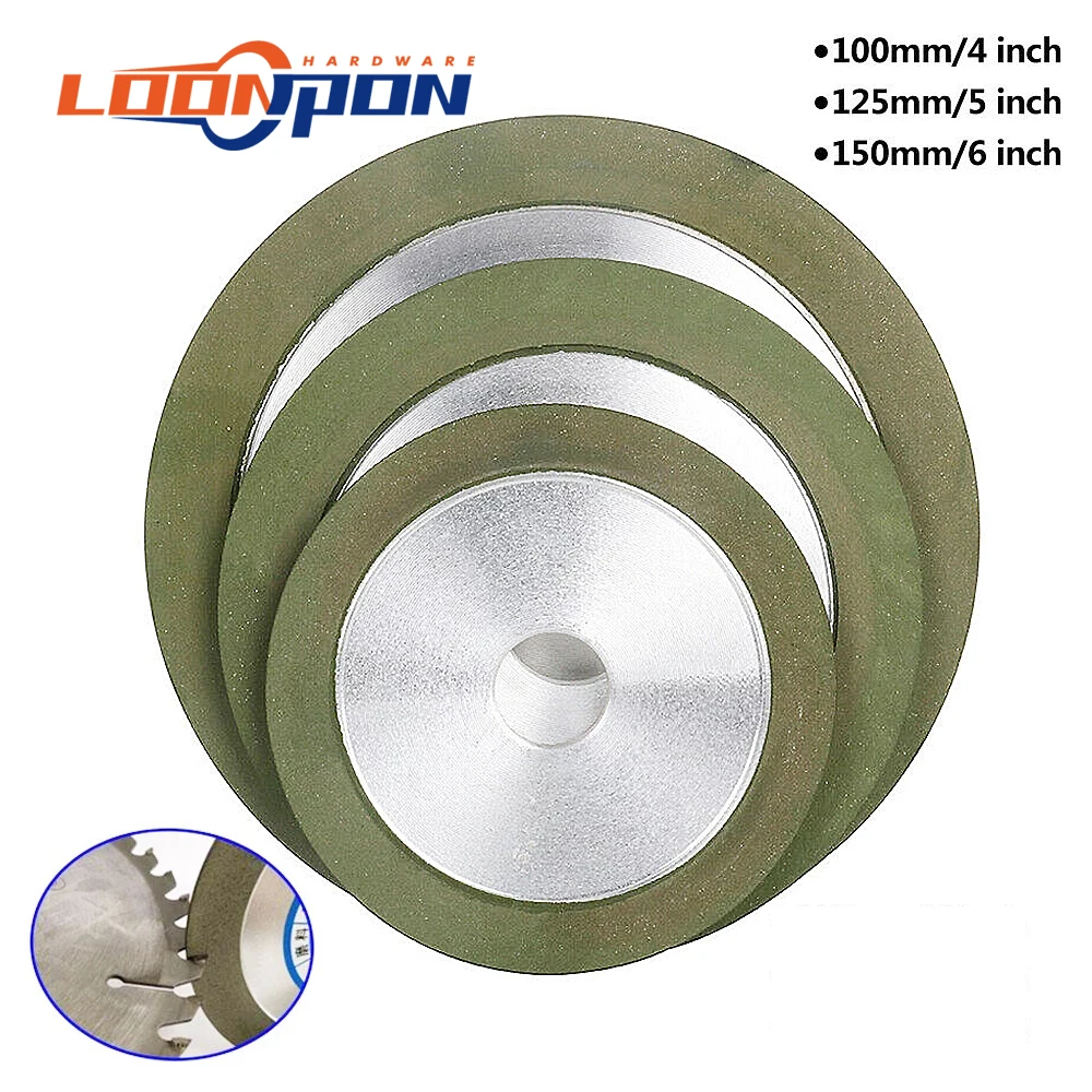 Afilador de Muela de Diamante de acero de tungsteno, herramienta de corte de fresado, 100mm/125mm/150mm, grano circular, 150-320