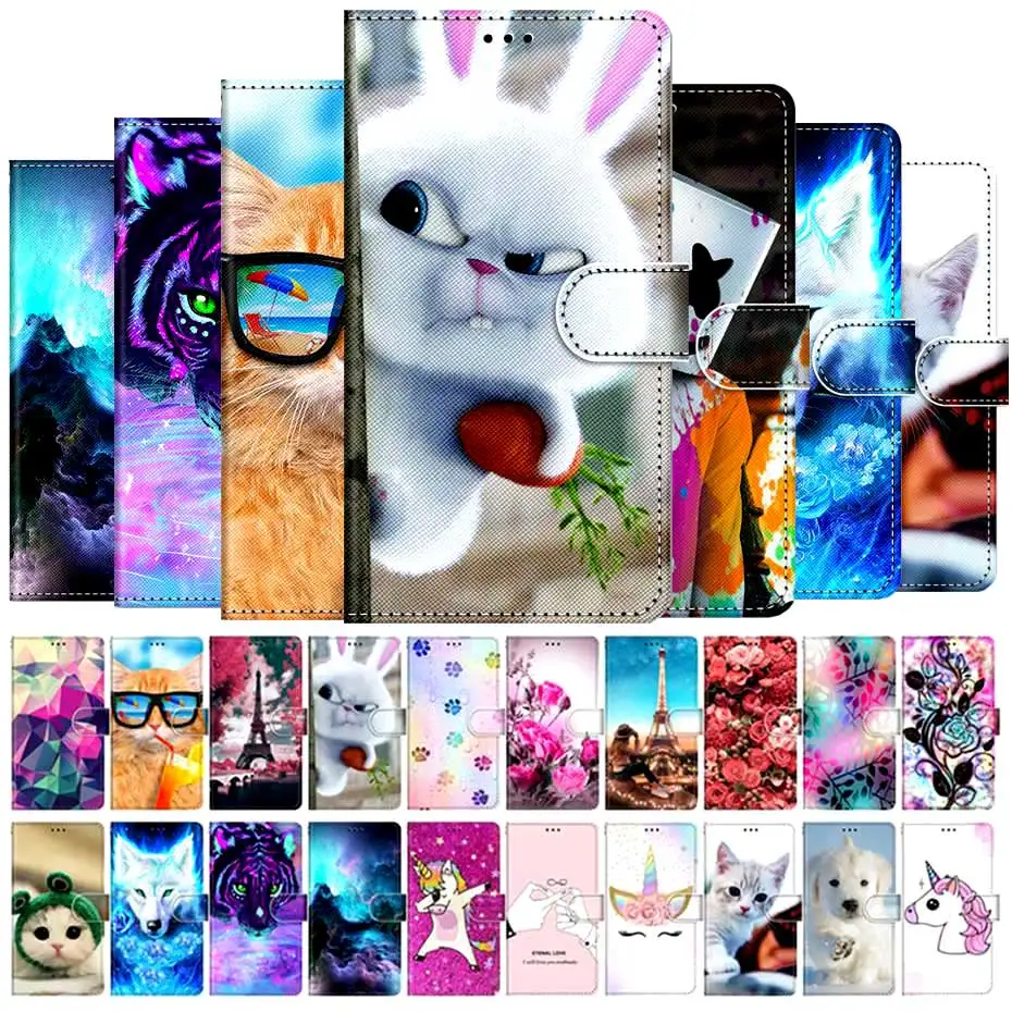 Чехол-книжка для Samsung Galaxy J3 J4 J5 J6 J7 2016 2017 Plus 2018 милый Стильный чехол-бумажник
