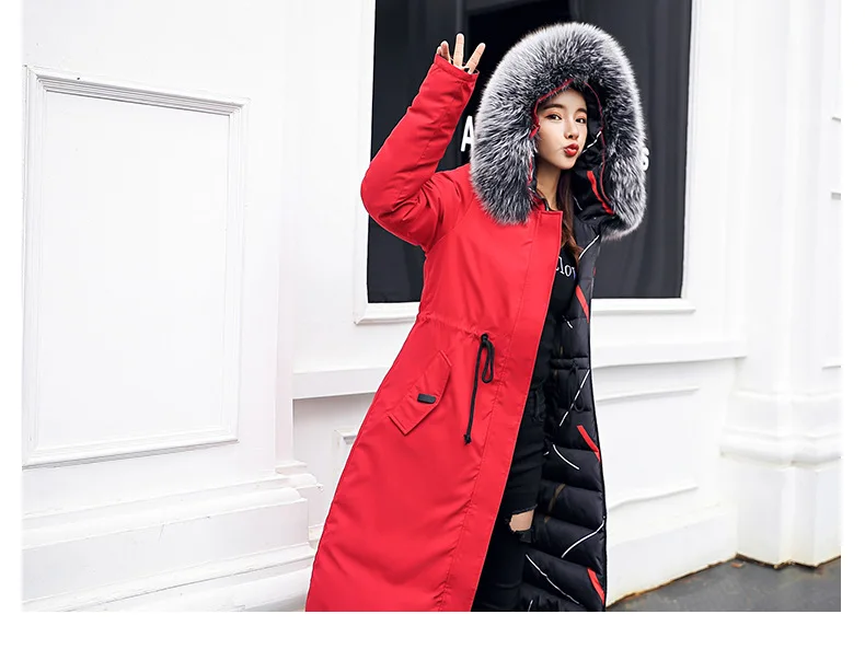 Женская зимняя куртка, Двусторонняя одежда, X-Long, Новое поступление, Модное теплое плотное Женское пальто, длинные пальто, парка, женские куртки