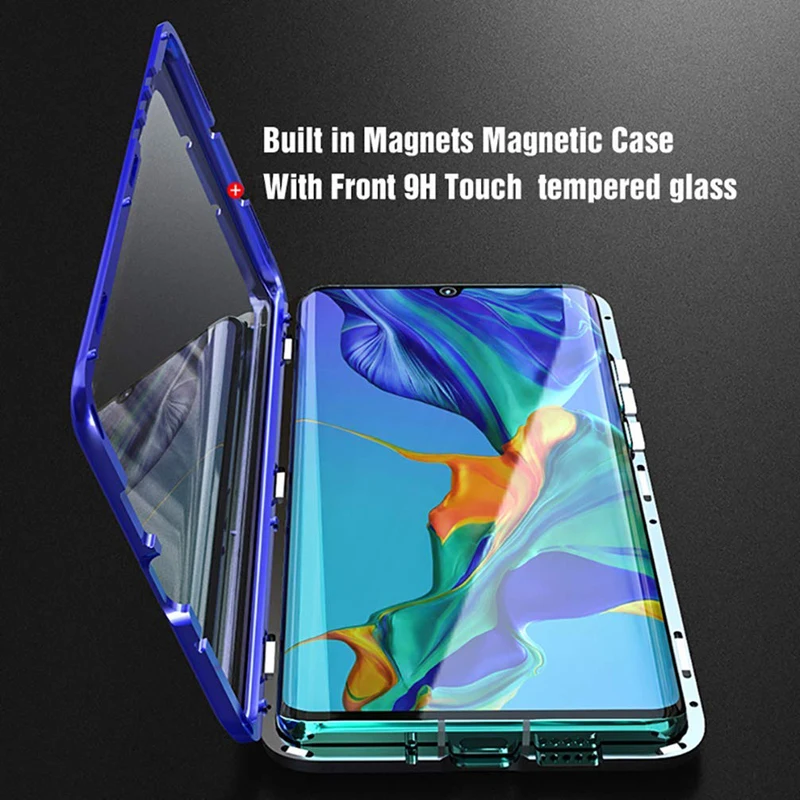 Double Side 360 Degree Magnetic Adsorption Glass Case For Huawei Mate 30 20 Lite Pro 10 P Smart Z Y9 Prime 2019 Phone Cover | Мобильные
