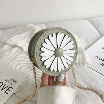 

2020 summer new sun flower small round bag Korean style wild mini female bag shoulder bag chain crossbody bag