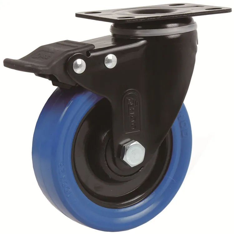 

Houde Universal Wheel Rubber Wheel Er round Double Bearing Wear-Resistant Industrial Caster Aggravate Wheels Roller Stroller Whe