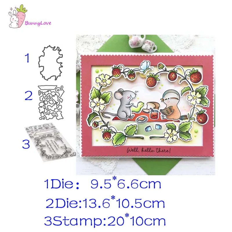 

Mouse Metal Cutting Dies and clear stamps DIY Scrapbooking Card Stencil Paper Craft Handmade Album Handbook Decoration