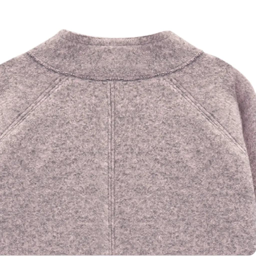 Женское шерстяное пальто на пуговицах SAGACE однотонное Теплое повседневное