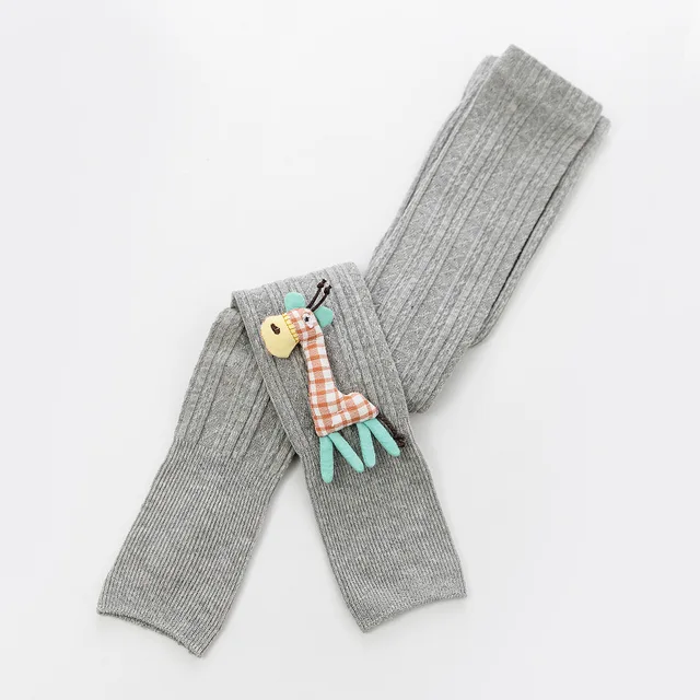 1 to 8 Years Spring Autum Cute Deer Girl Trousers High Quality Cotton Girls' Leggings Soft Knitted Pants for Children's Legging gray