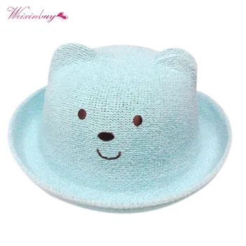 

WEIXINBUY Baby Boy Girl Hat New Fashion Cartoon Panda Hat Newest Boys Girls Cute Straw Hat 1-3T 2 Style Baby Hat