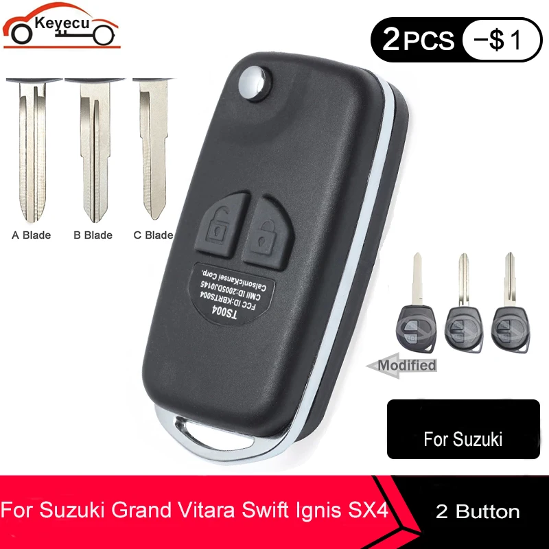 KEYECU 2 кнопки изменение флип складной автомобиль дистанционного ключ чехол в виде