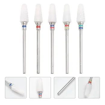 

5pcs Nail Drill Bits Ceramic Grinder Nail Files Sanding Head Set Random Color