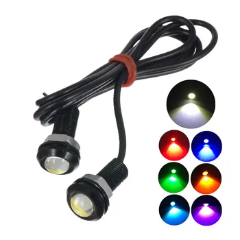 

18MM Car LED Eagle Eye DRL Daytime Running Lights Led 12V Reversing Parking Signal Automobiles Lamps DRL White Yellow Red Blue