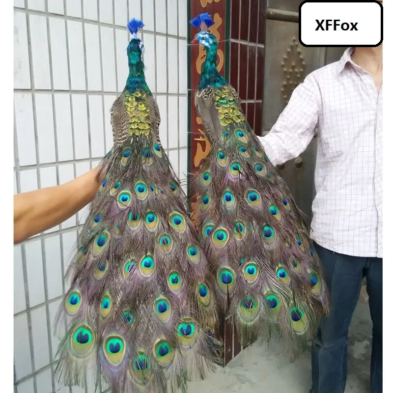 

a pair of real life beautiful peacock models foam&feather simulation beautiful peacock bird gift about 100cm xf2293