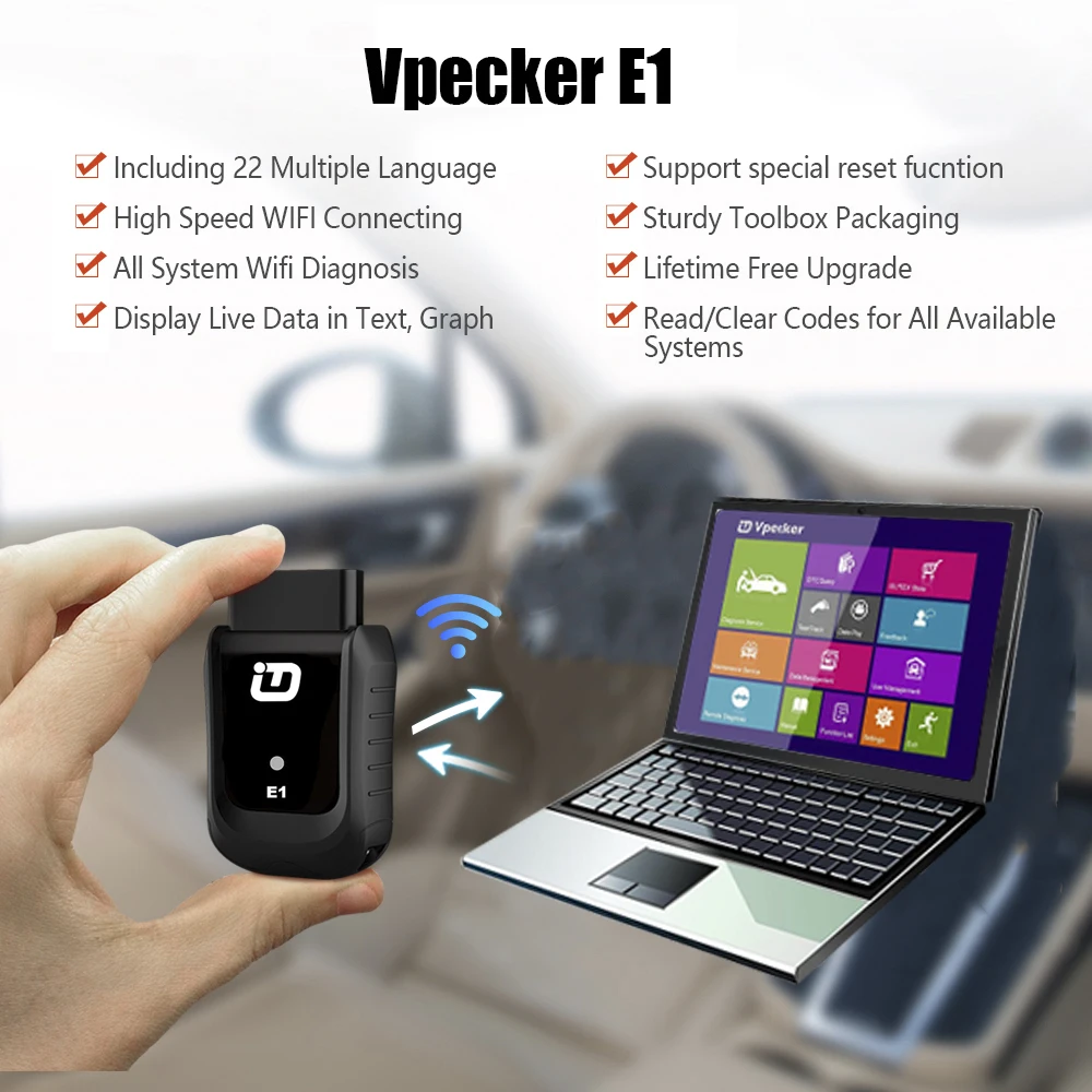 VPECKER E1 Easydiag OBD2 полная система автомобиля диагностический инструмент Wifi версия