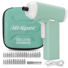 

Hi-Spec Viatlity Green Portable Electric Screwdriver 1/4 Cordless Wireless Drill Power Tools Gift for Kids Boys Girls Lady Women