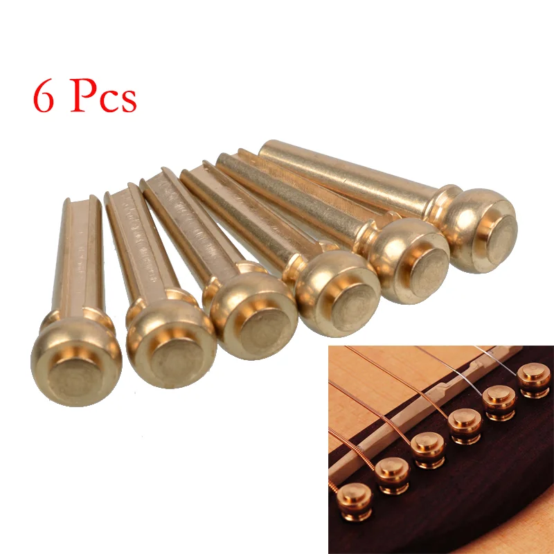 6PcsAcousticGuitarBridgePinGuitarStringsNailSolidCopperBrass