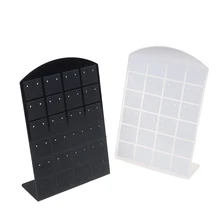 48 отверстий ювелирные изделия Организатор Стенд черный белый пластик серьги держатель Pesentoir модные стойки для показа сережек Etagere