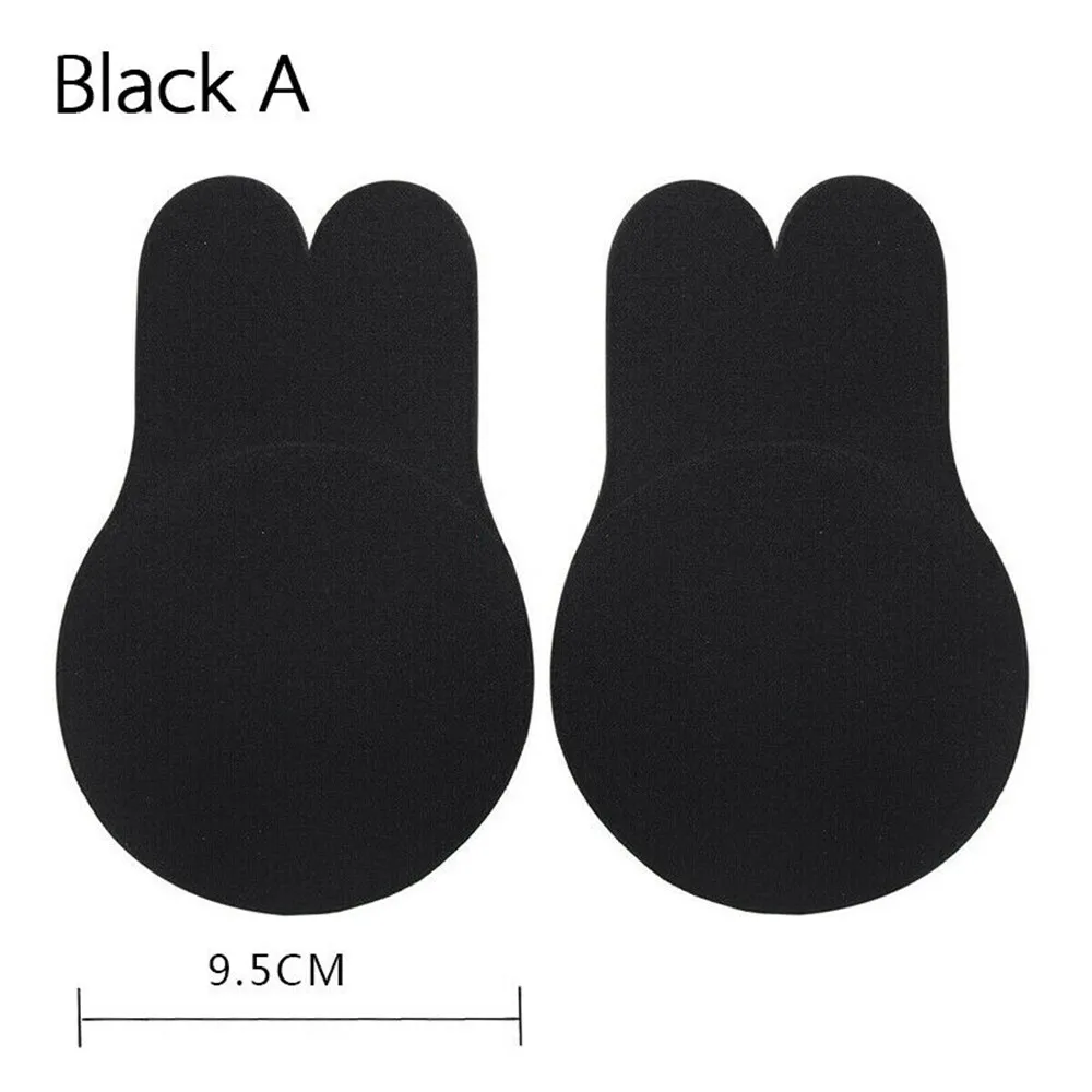 2pcs Bikini Breast Pads Swimwear Women Bra Self Adhesive Silicone Lift Up Tape Lifting Chest Sticker Swimsuit Nipple Cover Pads - Цвет: Black  A-B 9.5cm