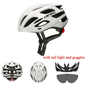 

Ultralight Cycling Helmet Moutain Bike Helmet with Rear Light + Sun Visor Cycling Bicycle Helmets CE Certified