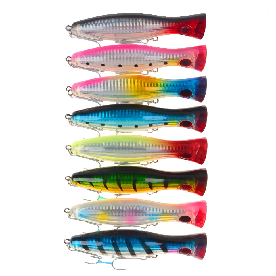 

8pcs Big Popper Wobbler Hard Isca Artificial Topwater Fishing Lure 12cm 40g Long Shot Crankbait Fishing Bait Pike Bass Leurre