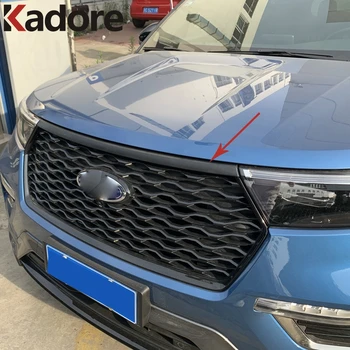 

For Ford Explorer 2020 2021 Chrome Front Hood Bonnet Grill Molding Cover Trim Head Engine Decorative Strip Car Accessories