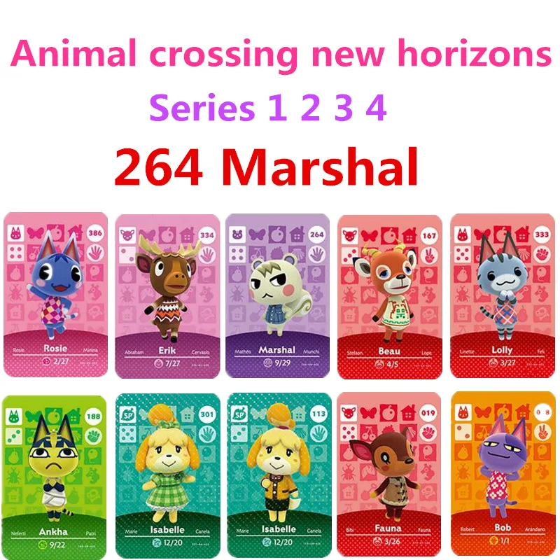 Marshal Animal Crossing Amiibo 264 переключатель для скрещивания животных Rv Welcome Villager New Horizons Card