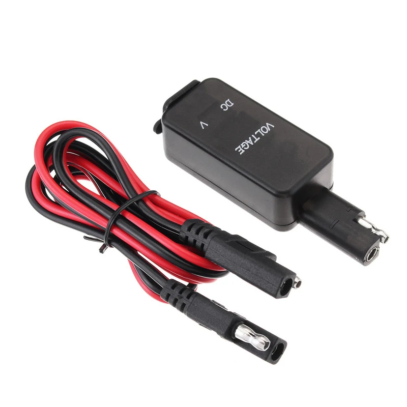 Мотоциклетный быстроразъемный кабель SAE к USB адаптеру с вольтметром