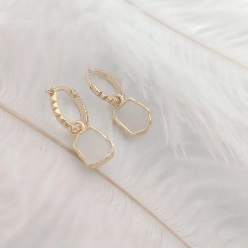 Горячие натуральные Шипы Заклепки Лунный Камень Кристалл Висячие висячие серьги