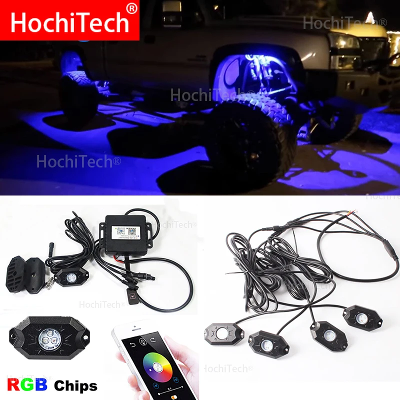 Для Jeep Grand Commander светодиодная подсветка автомобиля RGB LED Rock светильник s Bluetooth