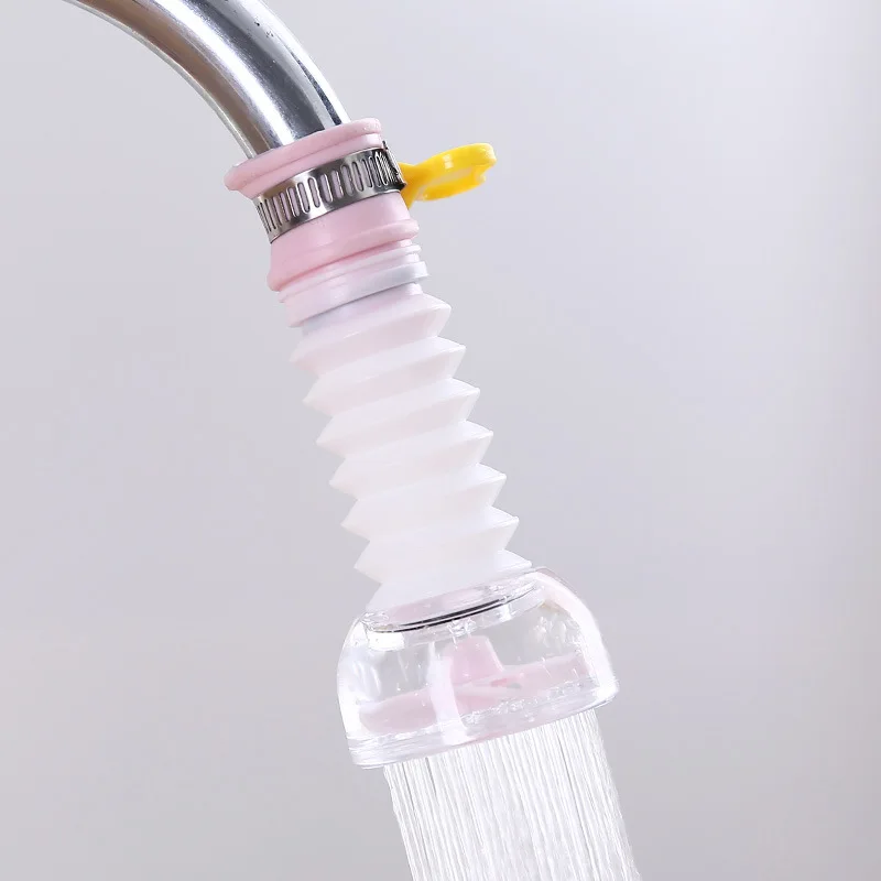 3 colors kitchen faucet booster that splash a head is extending domestic general shower filter - Цвет: Розовый