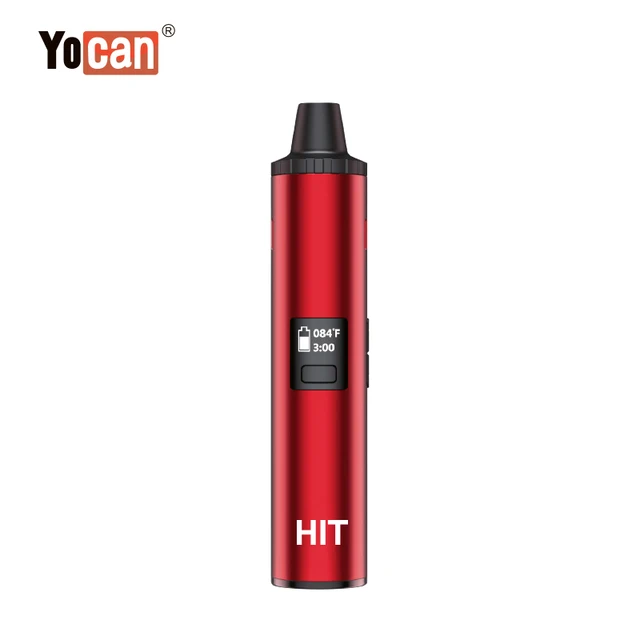 Original Yocan Hit With 1400mAh Battery Magnetic Mouthpiece OLED Display Ceramic Heating Coil Red