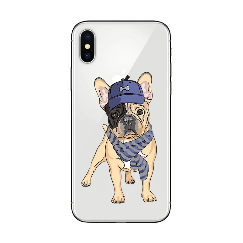 Ciciber милые чехлы для телефонов с животными Мопсом собакой iPhone 7 8 6 6s Plus X XR XS MAX Φ SE