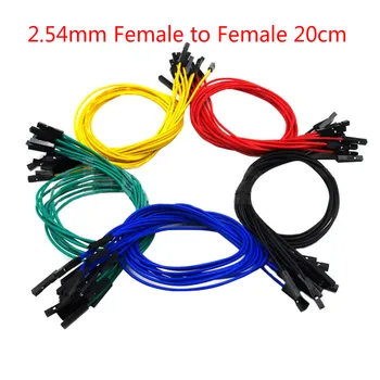 

100pcs dupont cable 1p female to female jumper wire 20cm line 2.54MM Pitch Red/Black/White/Green/Blue/ Connector For Breadboard
