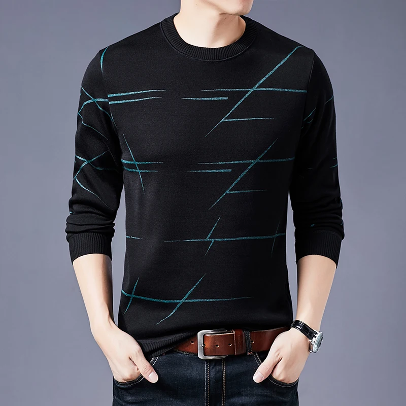 MIACAWOR New Men Sweater Winter Thick Pullover Men Knitted Jersey Hombre Slim Fit Jumpers Men Casual O-Neck Pull Homme Y237