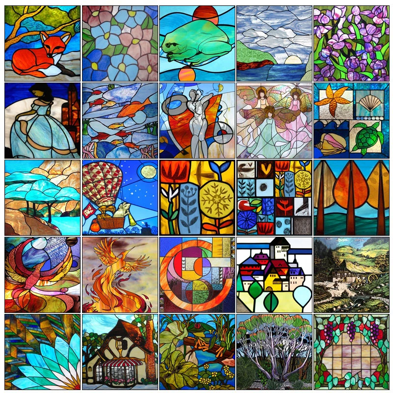 Custom Size Window Film Stained Glass Films Frosted Privacy Static