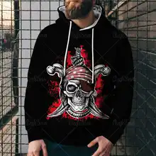 

Street Death Sea Pirate Skull Pattern 3D Printing Hip Hop Street Style Men's Hoodies New Spring And Autumn Oversized Hoodie Top