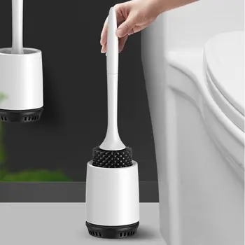 

Toilet Brush And Holder Bathroom Toilet Bowl Cleaning Brush Soft Silicone Bristle Brush Toilet cleaning brush