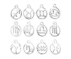 12pcs/lot Stainless Steel Laser Zodiac Sign Charms Steel Horoscope Icon DIY Metal for Bracelet Necklace Jewelry Making Tag ► Photo 1/6