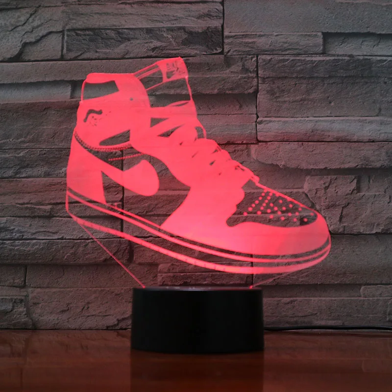 jordan 1 Тапки Jordan AJ 6 мальчик ночной Светильник Led Изменение цвета Баскетбол Michale Jordan Спальня Декор лампа ребенок подарок настольная лампа 3D - Испускаемый цвет: jordan 1