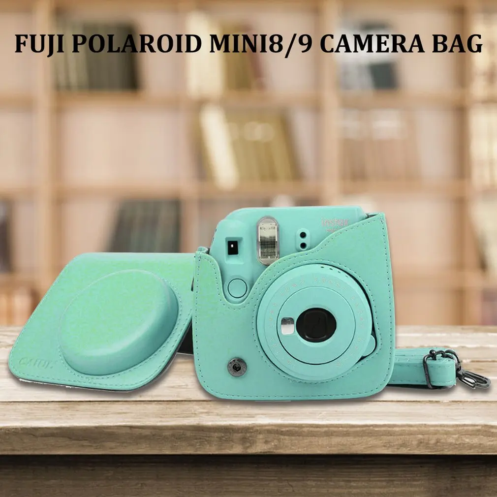 Для Fujifilm Instax Mini 8 Mini 9 camera PU кожаная цветная сумка Instax Mini чехол с плечевым ремнем прозрачная кристальная крышка