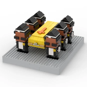 

BuildMOC Technic Bricks Ghana Funeral Dance on Funerals Team Men Dance Funny Casket Building Blocks RC Electric Control Kid Toy