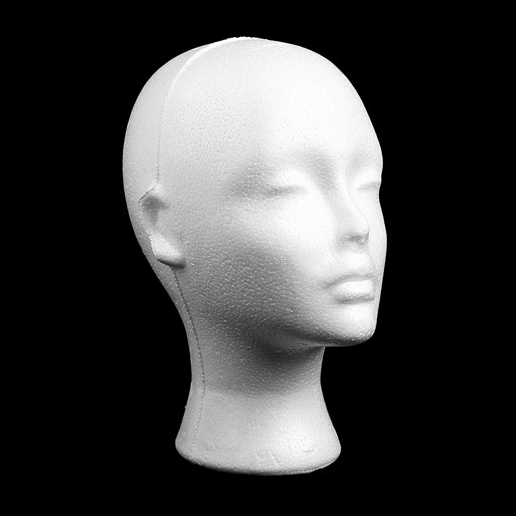 Mannequin Head Female Foam Exhibitor for Cap Headphones Hair Wigs Woman Wig Display Head Styrofoam Model Head