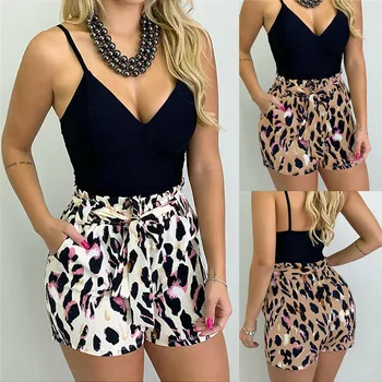 

Direct deal Women Summer Stylish Loose Shorts Leopard Print High Waist Short Trousers