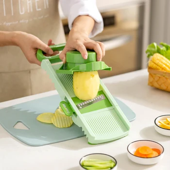 

MDZF Foldable Food Vegetable Salad Fruit Peeler Cutter Slicer 6 in 1 Carrot Cheese Grater Dicer Chopper Gadgets Kitchen Tool