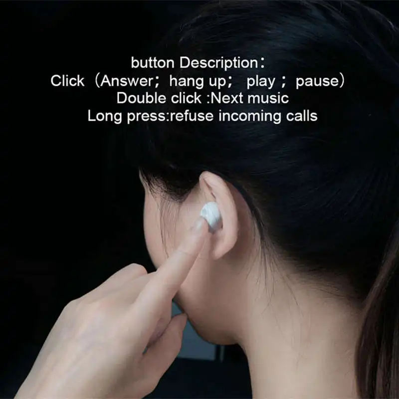Invisible Wireless Mini Bluetooth Headset Wireless Mobile Phone With 700 Mah Portable Charging Box