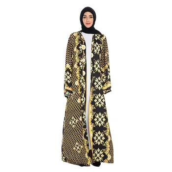 

Casual Muslim Print Floral Abaya Maxi Dress Hijab Long Robe Gowns Kimono Vestidos Ramadan Eid Islamic Prayer Clothing Turkish