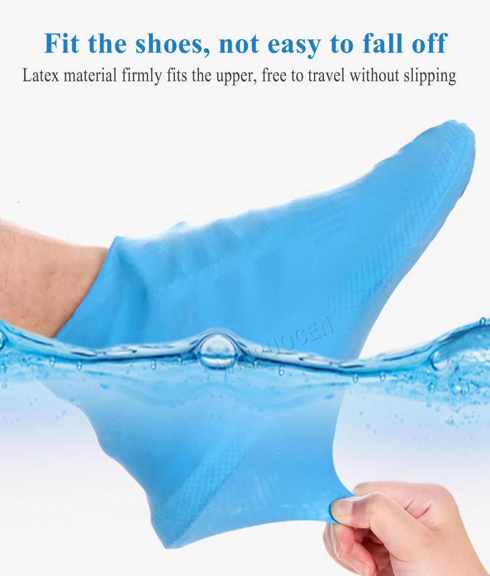 Многоразовое латексное водонепроницаемое покрытие на обувь от дождя противоскользящие резиновые утолщенные дождевые сапоги галоши Противоскользящий защитный изоляционный элемент чехлы
