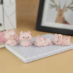 Desktop Decor Mini Cartoon Pig Figurine Decorative Statue Resin Ornament for Home Shops Office